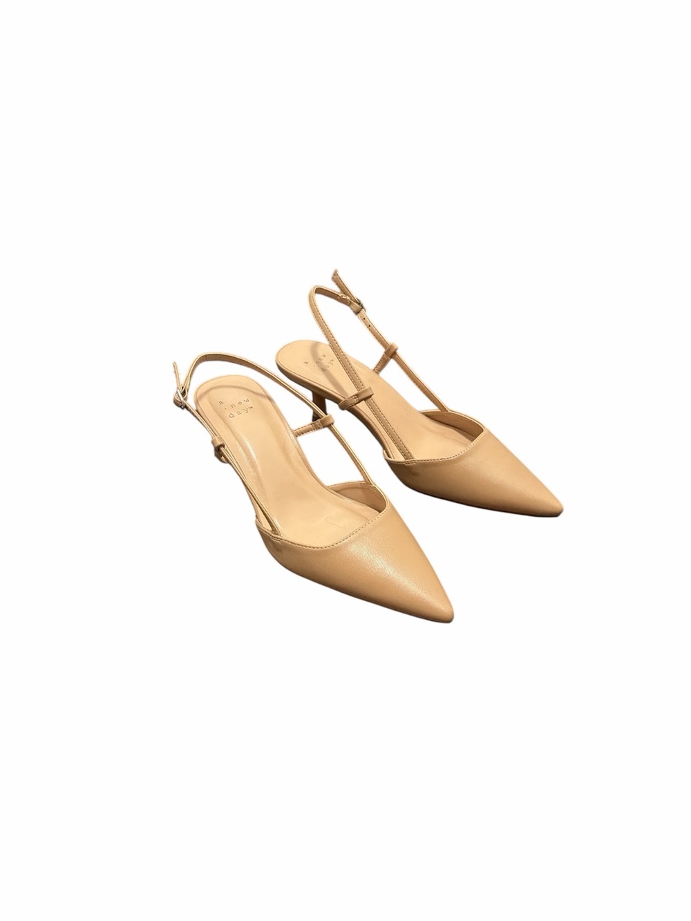 a new day Beige Pointed Slingback Heels